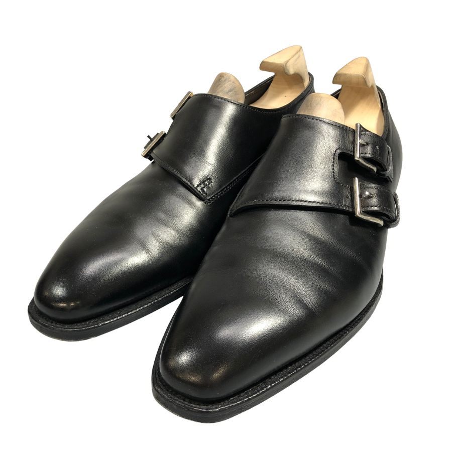 ジョンロブ チャペル ダブルモンク カーフ ブラック 6E メンズ JOHNLOBB ビジネスシューズ 約24.5cm【LA】【中古】