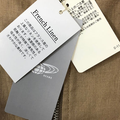 美品◆ビームス リネン シングルライダース ベージュ サイズ M BEAMS 【AFB20】