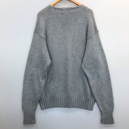 中古◆ポロ ラルフローレン ハンドニット グレー コットン メンズ サイズL Polo Ralph Lauren 【AFB38】