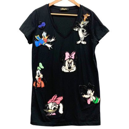 美品◆ドレープ Tシャツ メンズ ディズニー&ワーナーブラザーズ ビーズ付き サイズ不明 DRAPE 【AFB46】