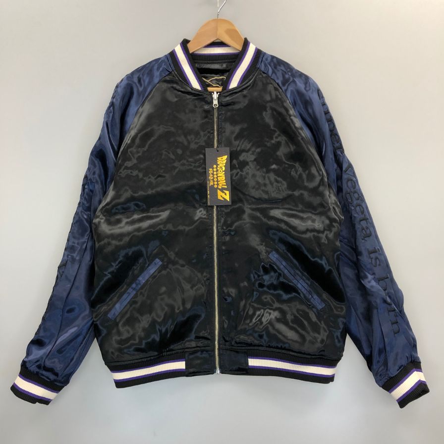 新品同様◆絡繰魂×ドラゴンボールZ リバーシブルスカジャン 超ベジータ メンズ サイズL  ブルー系 【AFB9】