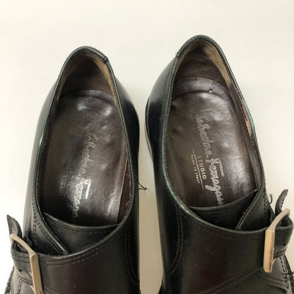 サルバトーレ フェラガモ シングルストラップ Uチップ ブラック サイズ6.5EE メンズ Salvatore Ferragamo 約24.5cm【AFC34】