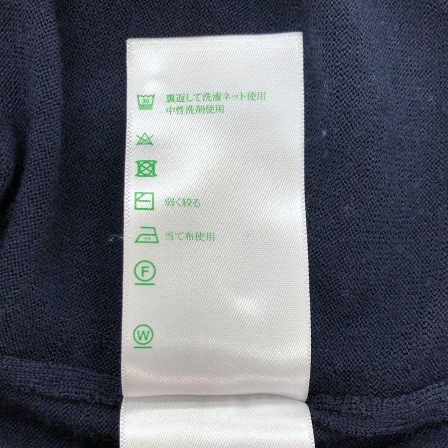 中古◆ジョンスメドレー セーター クルーネック ニット ウール 薄手 バイカラー 2トーン 切替 ネイビー メンズ サイズM JOHN SMEDLEY 【AFB9】