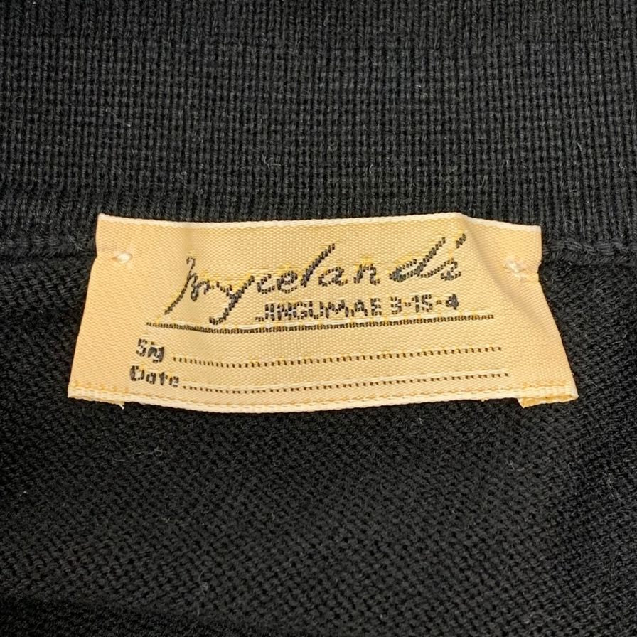 中古◆ブライスランズ ポロシャツ Cotton Short Sleeve Skipper Polo 半袖 コットン ニット スコットランド製 ブラック メンズ サイズ42 Bryceland's 【AFB9】