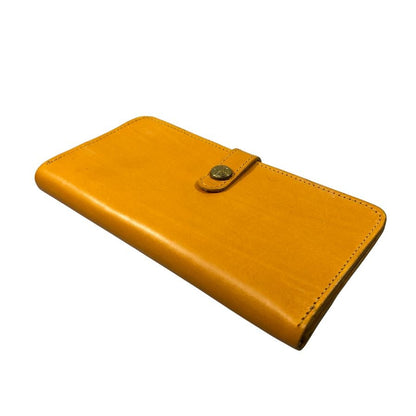 グレンロイヤル 長財布 二つ折り財布 フラップボタン ブライドルレザー イエロー ゴールド金具 GLENROYAL【AFI1】