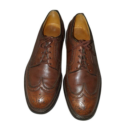 フローシャイム レザーシューズ インペリアル ケンムーア ウイングチップ グレインレザー ブラウン メンズ サイズUS9.5D FLORSHEIM ビジネスシューズ 約27.5cm【LA】【中古】
