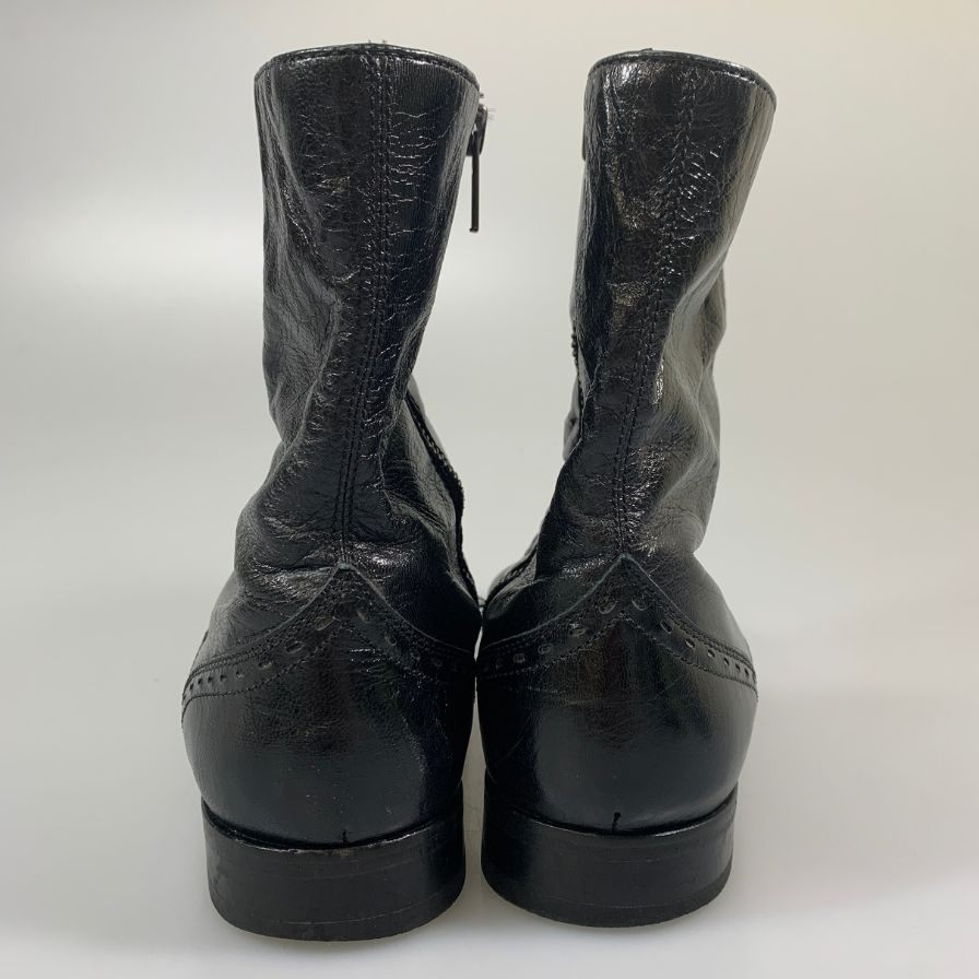 ヒューゴボス ジッブブーツ レザー ブラック サイズ40 HUGO BOSS 約25.5cm【AFC44-2】