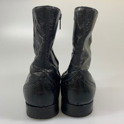 ヒューゴボス ジッブブーツ レザー ブラック サイズ40 HUGO BOSS 約25.5cm【AFC44-2】