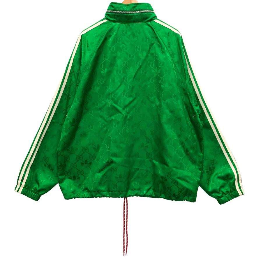 極美品◆グッチ × アディダス ジャケット 22SS マクロGG 696651 ハーフジップ グリーン サイズ50 メンズ Gucci×adidas 【AFB48】