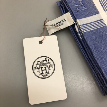 エルメス ハンカチ コットン100% ブルー系 レディース HERMES【AFI18-3】【中古】