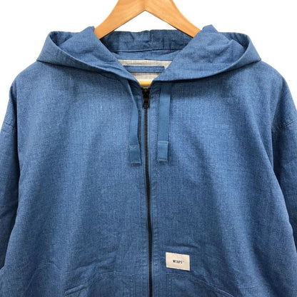 極美品◆ダブルタップス 23SS PAB JACKET RIPSTOP フーデッドジャケット ブルー メンズ サイズ2 WTAPS 【AFB22】
