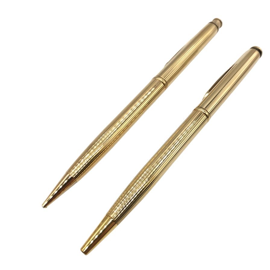 Very good condition◆Parker Ballpoint Pen &amp; Mechanical Pencil Set Insignia Gold Color PARKER [AFI4] 