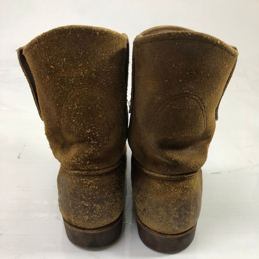レッドウィング 8188 ペコスブーツ スエード プレーントゥ ブラウン サイズUS7.5E メンズ REDWING 約25.5cm【YB6】