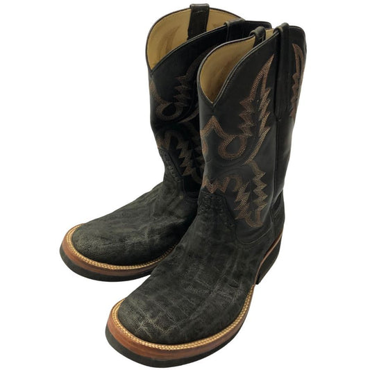 アンダーソン ビーン ブーツ カンパニー ローパーブーツ オーストリッチ&レザーコンビ メンズ サイズ8D ブラック ANDERSON BEAN BOOT COMPANY 約27.0cm【AFC44】