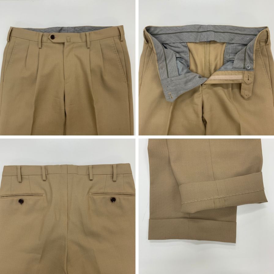 ヒルトン スーツ セットアップ ダブル ベージュ サイズL メンズ 背抜き HILTON【AFA22】