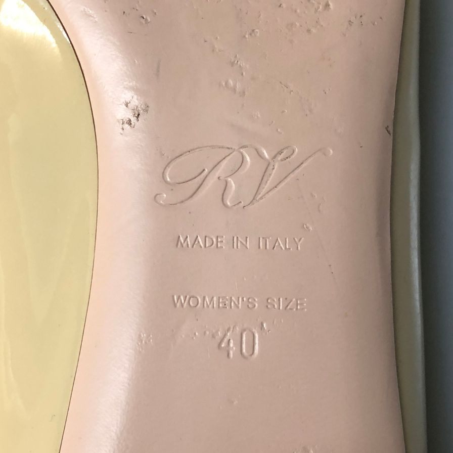 ロジェヴィヴィエ パンプス フラットシューズ スクエアバックル パテントレザー ベージュ系 レディース サイズ40 Roger Vivier 約26.0cm【AFD4】