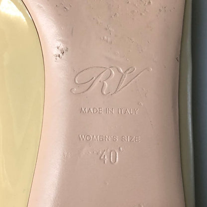 ロジェヴィヴィエ パンプス フラットシューズ スクエアバックル パテントレザー ベージュ系 レディース サイズ40 Roger Vivier 約26.0cm【AFD4】