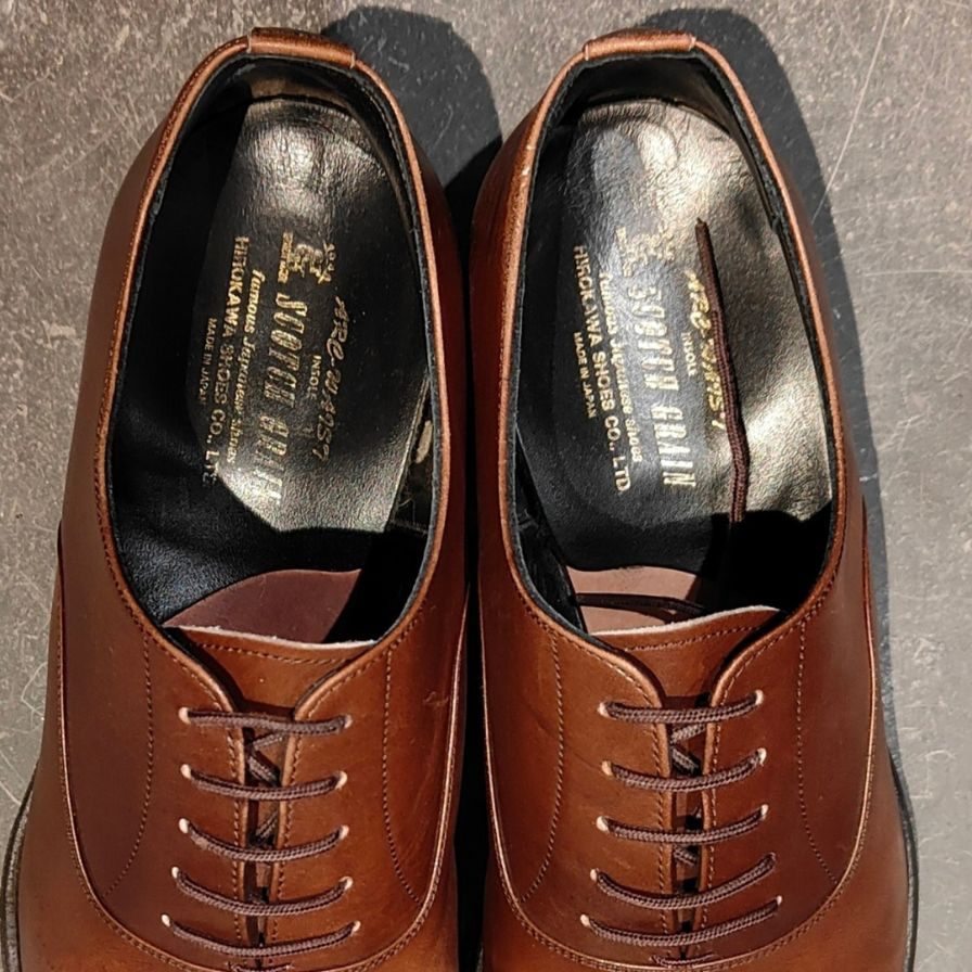 スコッチグレイン レザーシューズ 03446ストレートチップ ブラウン メンズ サイズ25 SCOTCH GRAIN ビジネスシューズ 約25.0cm【LA】【中古】