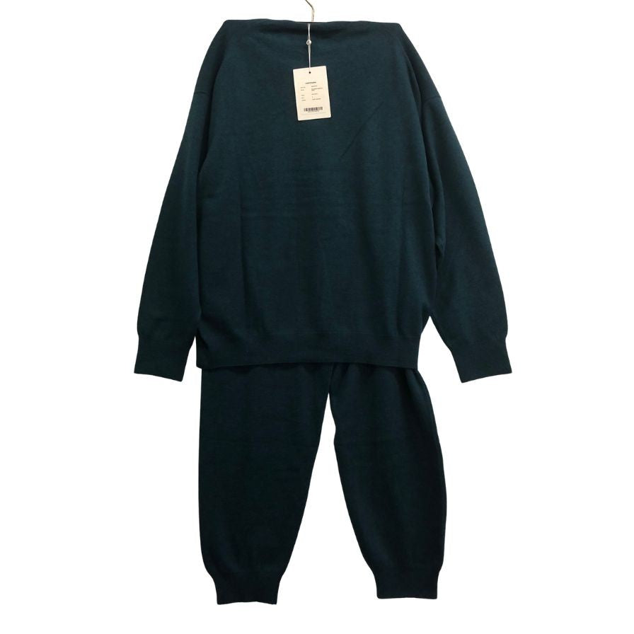 新品同様◆キャッシュ＆バルバ モンゴリアン カシミヤ ニット セットアップ OMCST001 グリーン サイズ2 Cash & Barba 【AFG1】