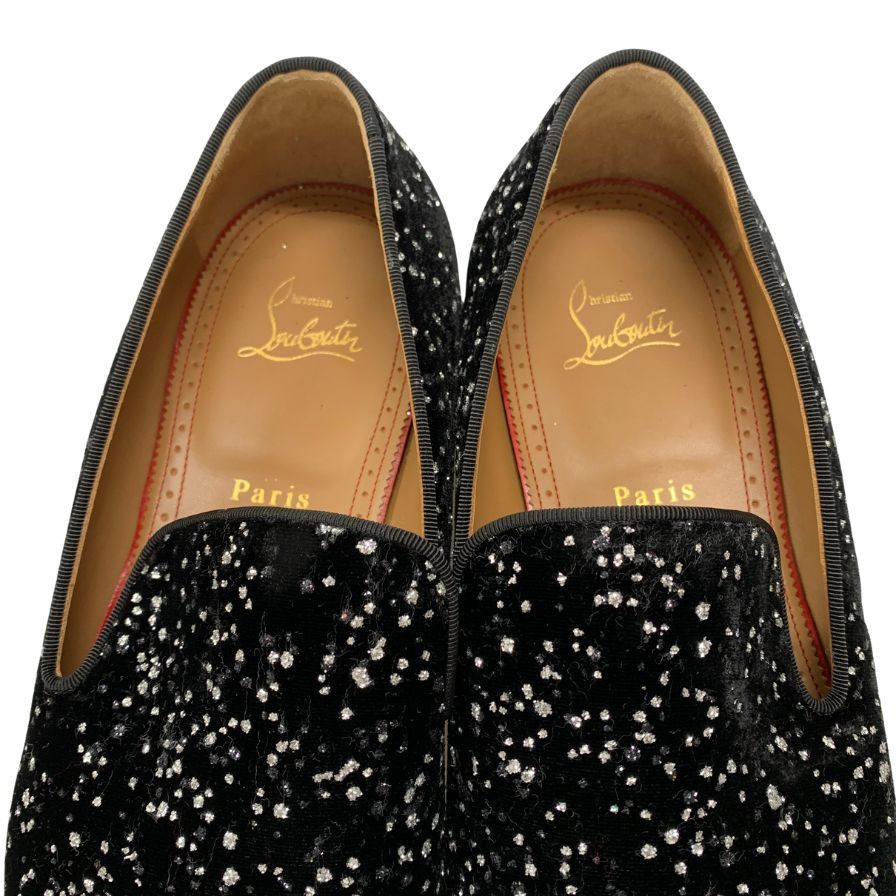 美品◇クリスチャン ルブタン ローファー COLONNAKI FLAT ベロア