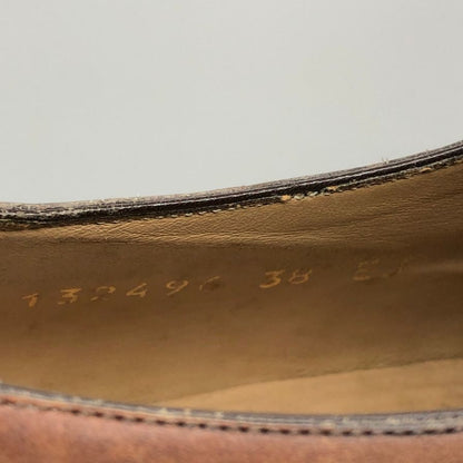 グッチ コインローファー 132496 カーフ モカシン 編み込みビットローファー ブラウン サイズ38 GUCCI 約24.5cm【PTM】