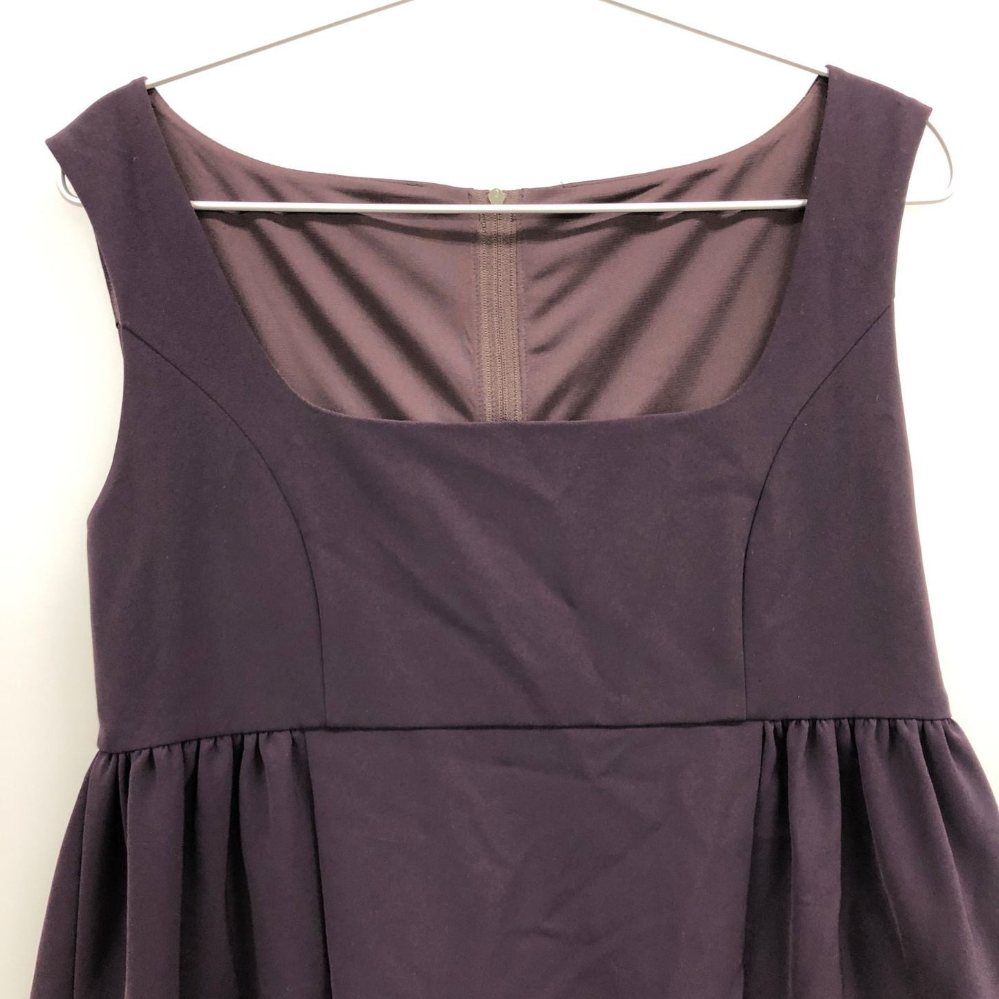 美品◆フォクシーニューヨーク ワンピース レディエンパイア ノースリーブ 27879 パープル レディース サイズ40 FOXEY NEW YORK 【AFB3】
