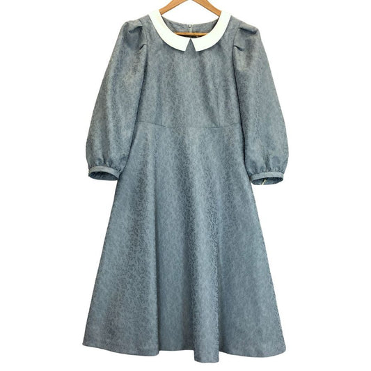 新品同様◆ジョリーミニョン ワンピース 長袖 ロング ポリエステル ブルー サイズ40 jolie mignon 【AFB13】