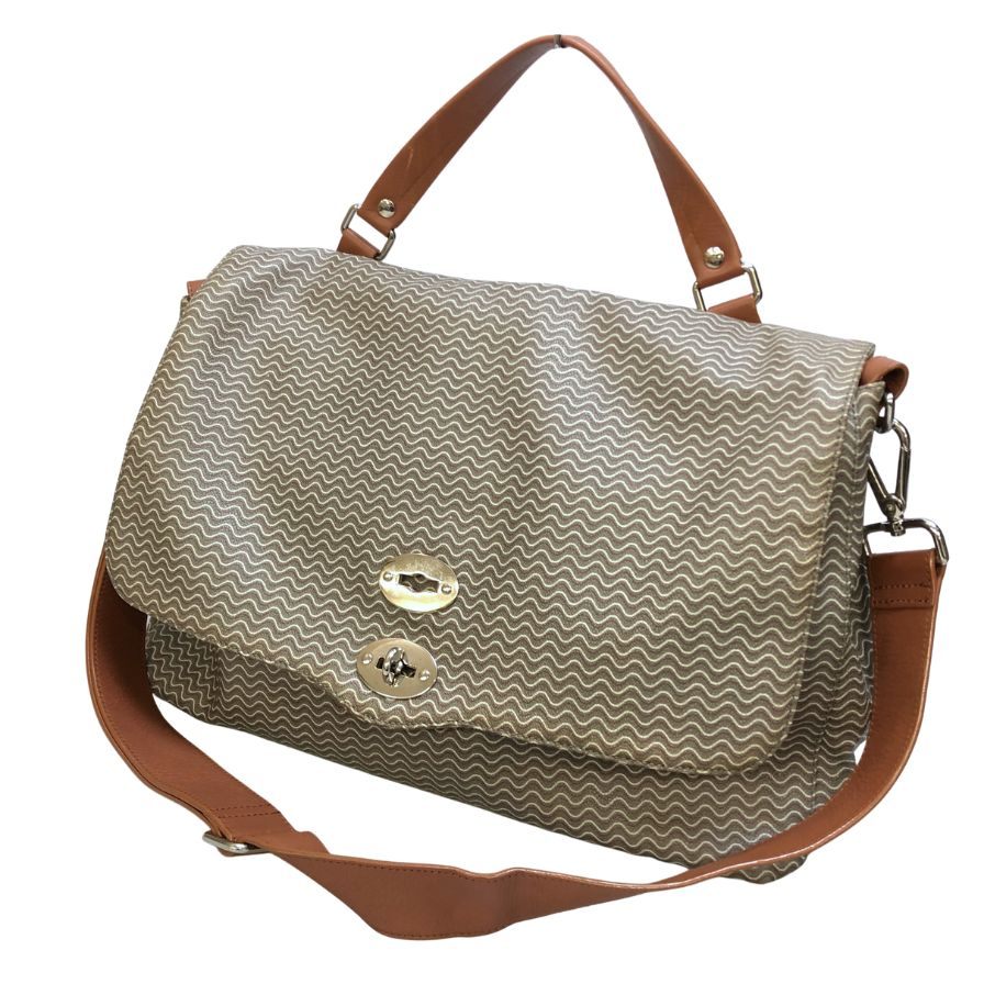 ザネラート ポスティーナ 50'S ショルダーバッグ メンズ 総柄 グレー系 ZANELLATO【AFE9】