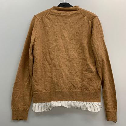 極美品◆メゾン マルジェラ 22AW Vネックカーディガン ダメージ加工 ベージュ メンズ サイズM SI1HA0006 Maison Margiela 【AFB4】
