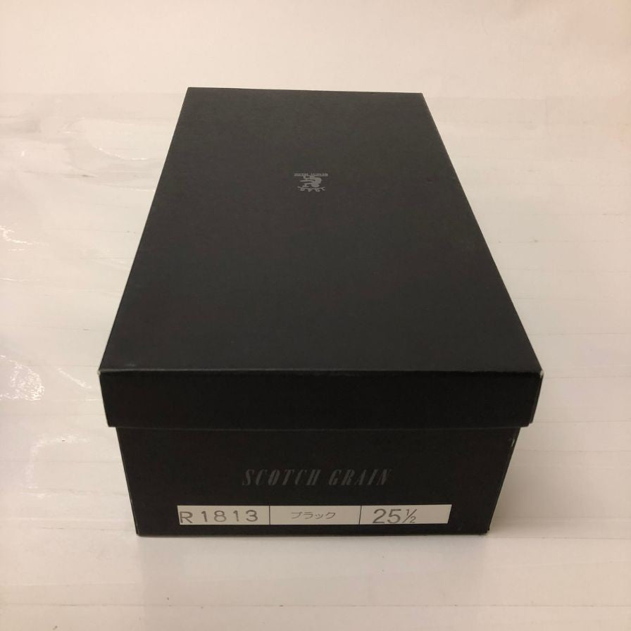 スコッチグレイン 内羽根 レザーシューズ ブラック ラスト0656 サイズ25ハーフ SCOTCH GRAIN 約25.5cm【AFD12】