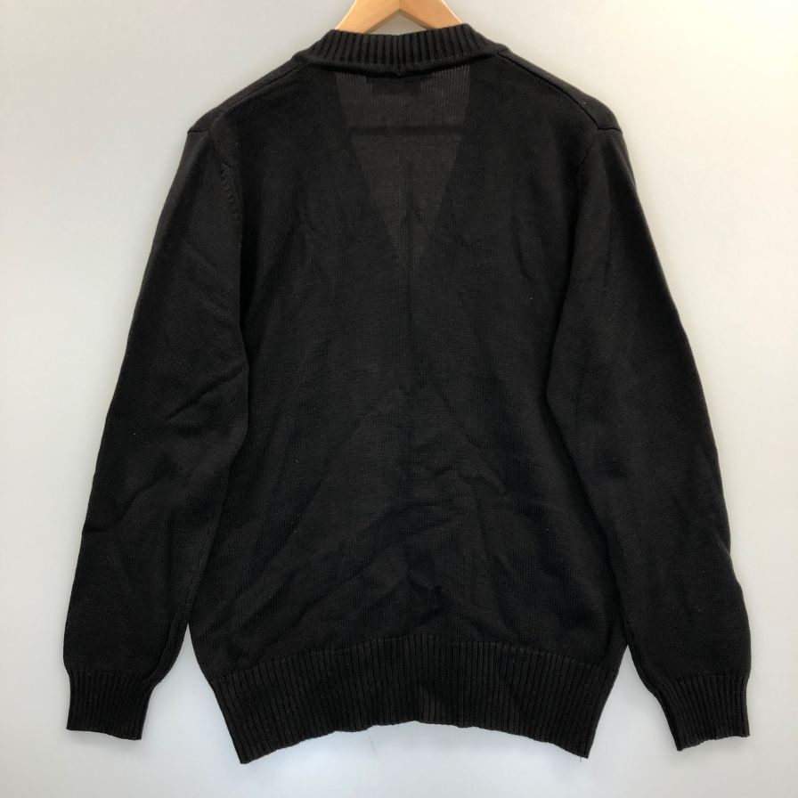 美品◆サルヴァトーレ フェラガモ Vネック カーディガン 100%コットン レディース サイズM ダークグレー ヴィンテージ Salvatore Ferragamo 【AFB6】