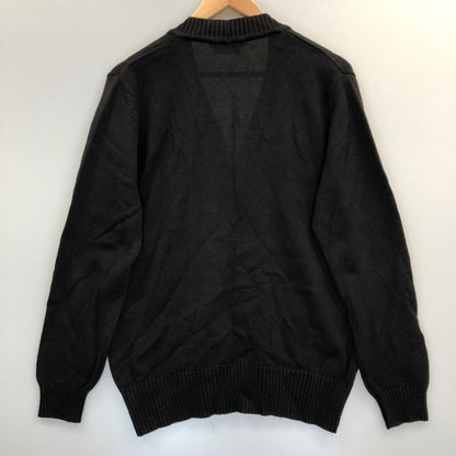 美品◆サルヴァトーレ フェラガモ Vネック カーディガン 100%コットン レディース サイズM ダークグレー ヴィンテージ Salvatore Ferragamo 【AFB6】
