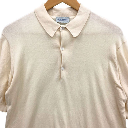 中古■ジョンスメドレー ニットポロ 半袖 ベージュ メンズ サイズL JOHN SMEDLEY 【AFB8】