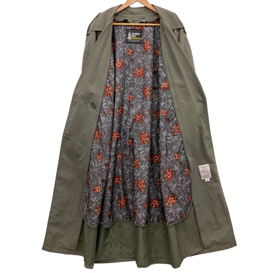 中古◆ロンドンフォグ バルカラーコート 70S ライナー付き USA製 カーキ メンズ サイズ8 LONDON FOG 【AFA19】