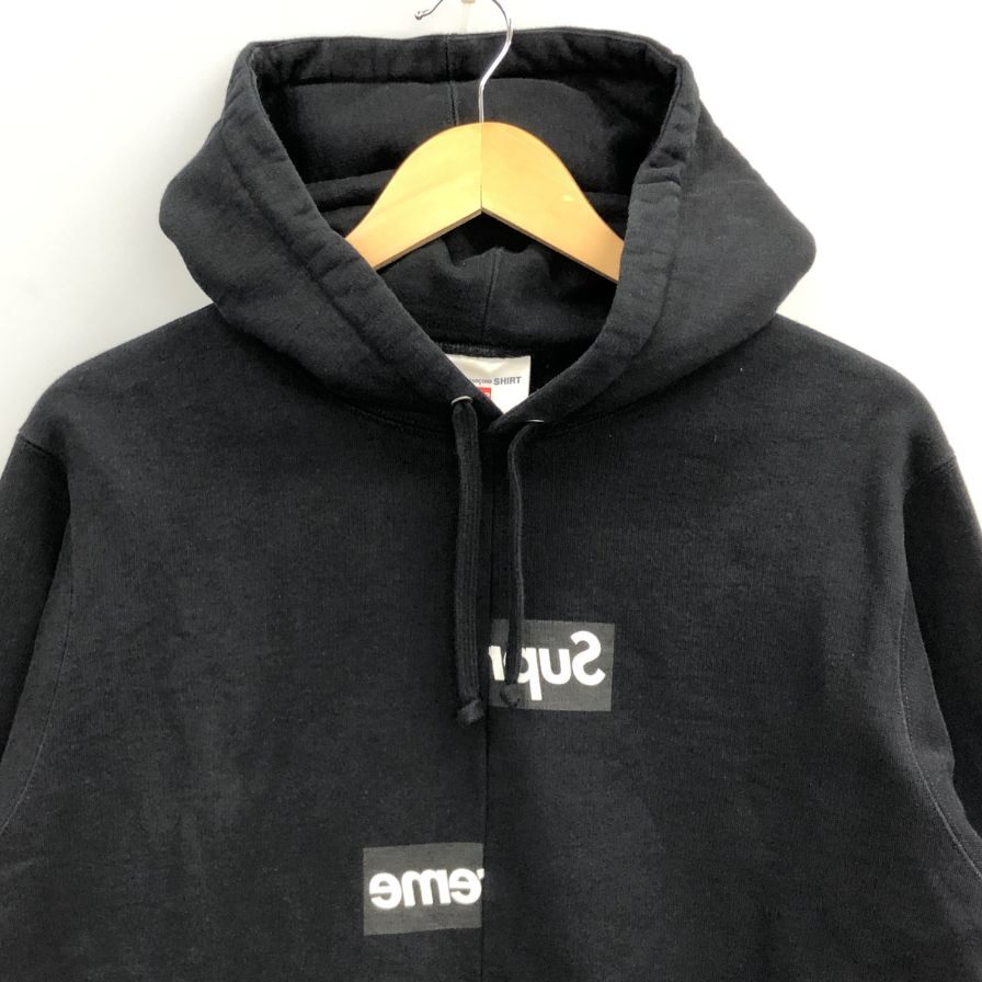 美品◆シュプリーム コムデギャルソン パーカー スプリットボックスロゴ サイズ M supreme 【AFB12】