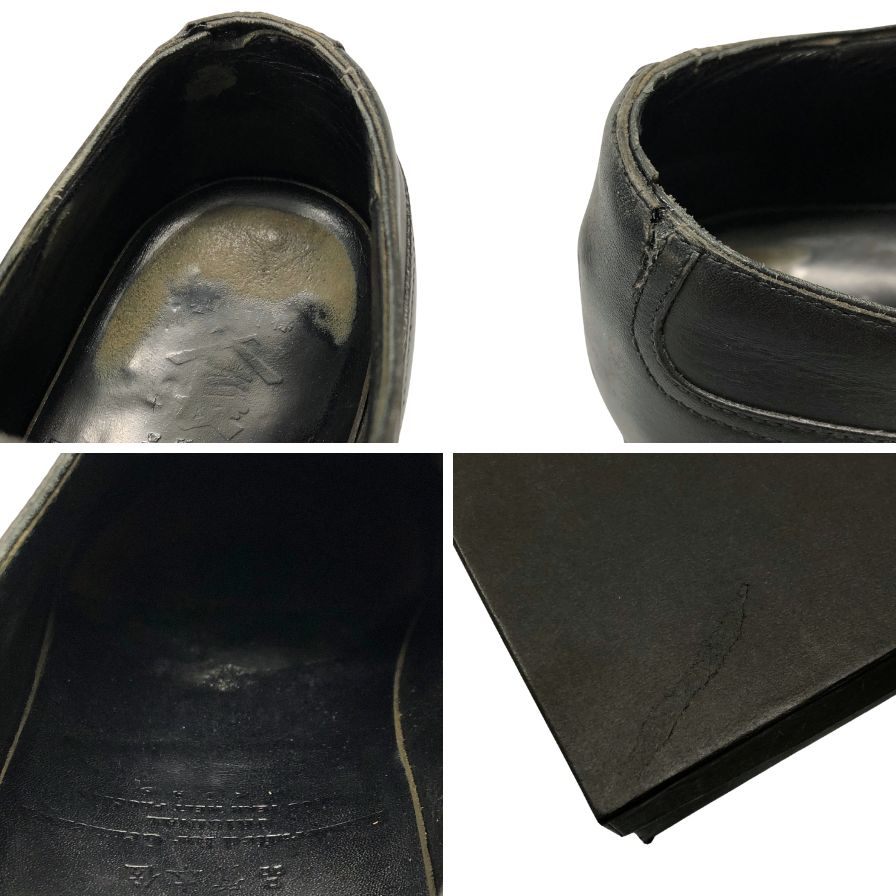 三陽山長 レザーシューズ  勘三郎 Uチップ ブラック メンズ サイズ表記無し 約25.5cm【AFD14】