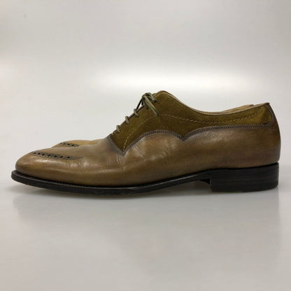 キートン レザーシューズ スエードコンビ カーフ プレーントゥ メダリオン メンズ サイズ10.5 KITON 約28.5cm【AFC43】