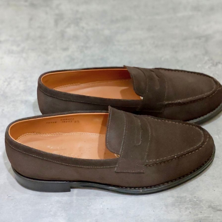 ジャランスリワヤ ローファー 98998 Uチップ スエード ブラウン  サイズUK6.5 メンズ Jalan Sriwijaya ローファー 約25.5cm【LA】【中古】