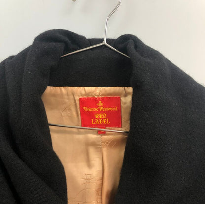中古◆ヴィヴィアン ウエストウッド レッドレーベル ジャケット ウール 変形 1ボタン 42 レディース ブラック Vivienne Westwood RED LABEL 【AFA15】