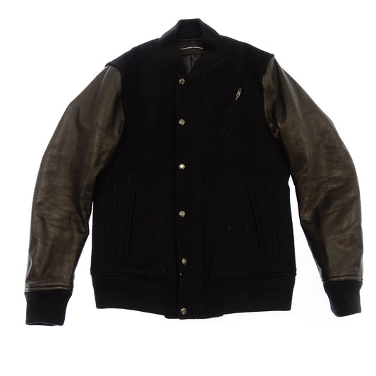 Good Condition◆Lounge Lizard Varsity Jacket 6306 5627 Wool Alpaca Blend Horsehide Men's Black Size 2 LOUNGE LIZARD [AFG1] 