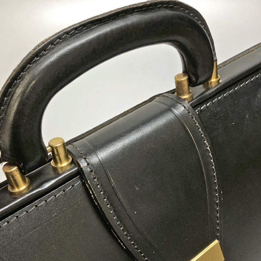 ピール＆コー ブルックスブラザーズ ビジネスバッグ ダレス ブリーフケース レザー ブラック ゴールド金具 Peal & Co. for Brooks Brothers【AFE8】