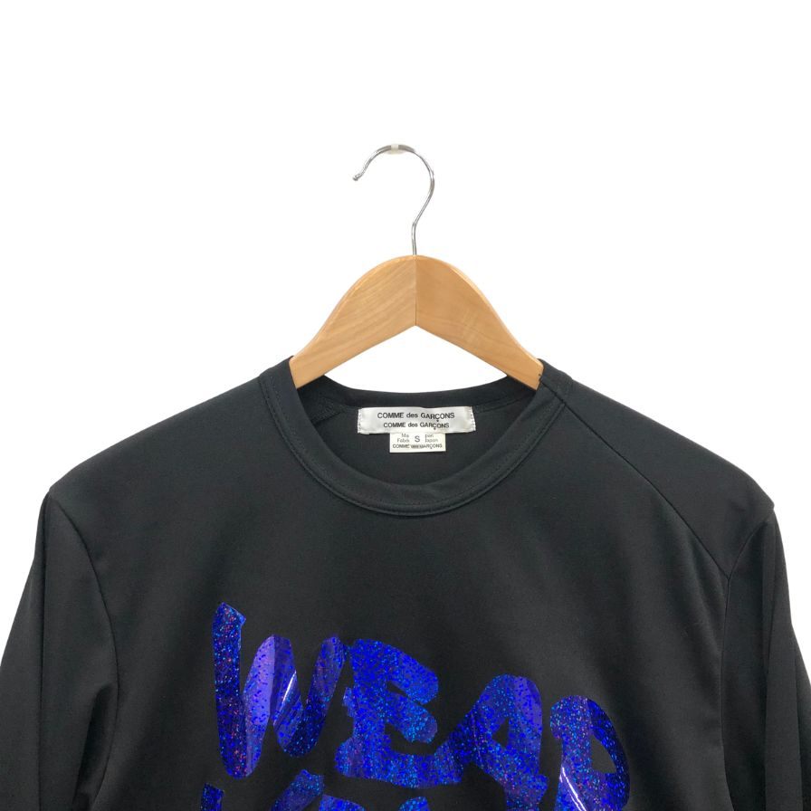 美品◆コムデギャルソン コムコム カットソー WEAR YOUR FREEDOM PN-T004 AD2024 サイズS ブラック メンズ COMME des GARCONS 【AFB8】