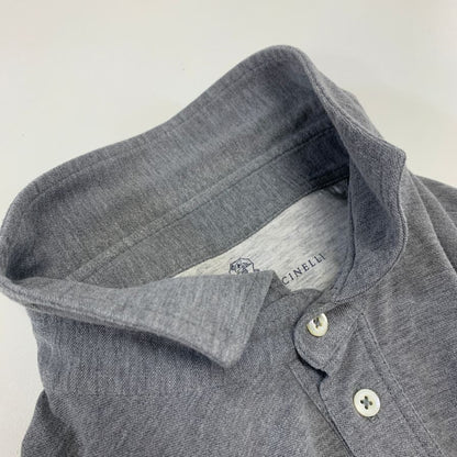 中古◆ブルネロクチネリ 長袖トップス スリムフィット ストレッチコットン メンズ サイズM グレー Brunello Cucinelli 【AFB35】