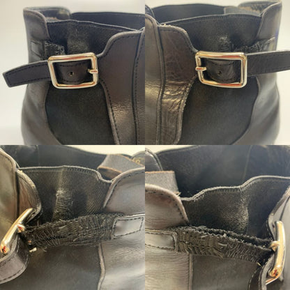 プラダ サイドゴア ブーツ  サイドストラップ メンズ サイズ8 ブラック PRADA 約27.0cm【AFC31】