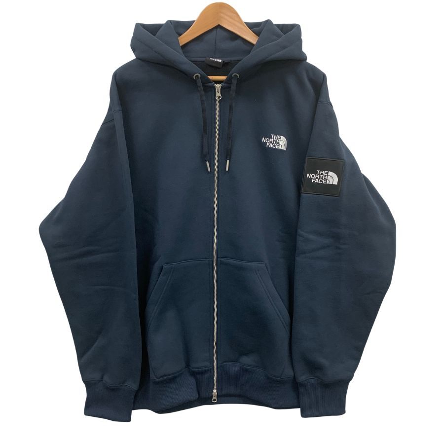 新品同様◆ザ ノースフェイス ジップアップパーカー SQUARE LOGO FULLZIP NT62349 アーバンネイビー サイズXXL THE NORTH FACE 【AFA24】