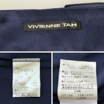 ヴィヴィアン タム スカート 刺繍 レディース サイズ0 ネイビー VIVIENNE TAM【AFB47】