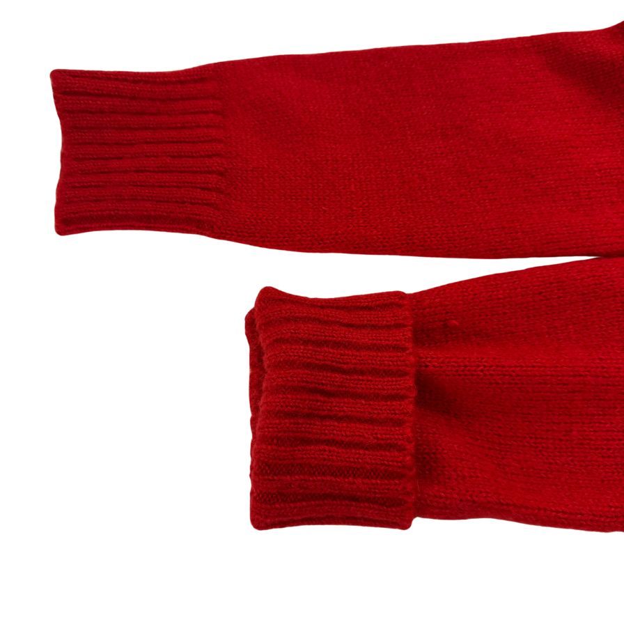 美品◇ランバン ハーフジップニット アルパカ メンズ レッド