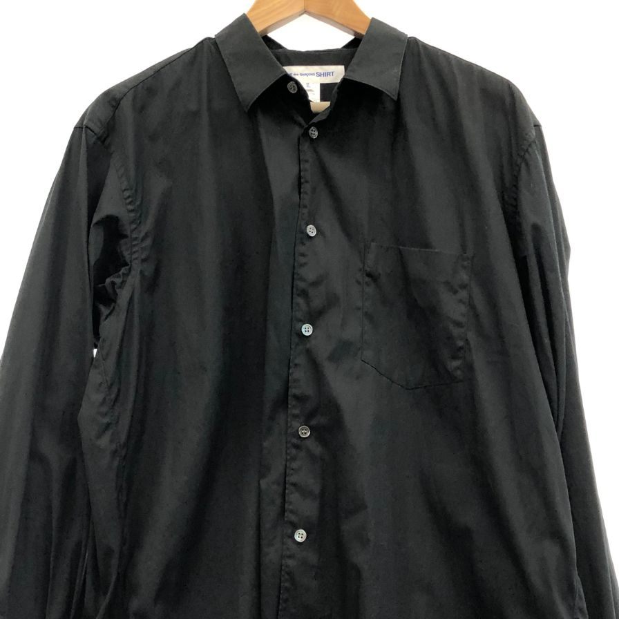 中古◆コムデギャルソンシャツ コットンポプリン レギュラーカラー シャツ FZ-B011 メンズ サイズXL ブラック COMME des GARONS SHIRT 【AFB41】
