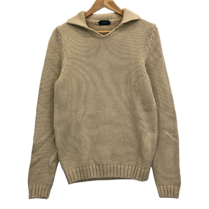 美品◆ザノーネ ニット 厚手 襟付き ニット メンズ ベージュ サイズ48 ZANONE 【AFB29】