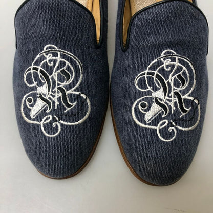 リーガル スリッポン オペラパンプス 刺繍 メンズ サイズ25.5cm ブルー REGAL 約25.5cm【AFC45】